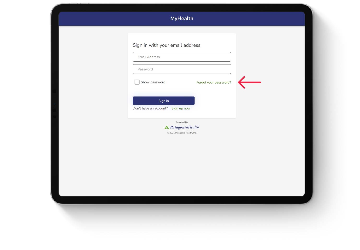 Paso 1: Seleccionar la opción: "Forgot your password?